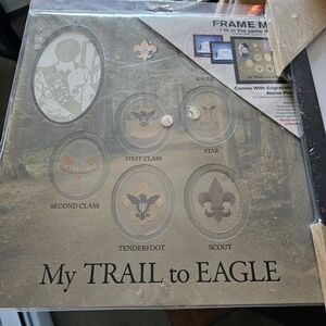 My Trail to Eagle Scout Badge Shadow Box - Olive Green